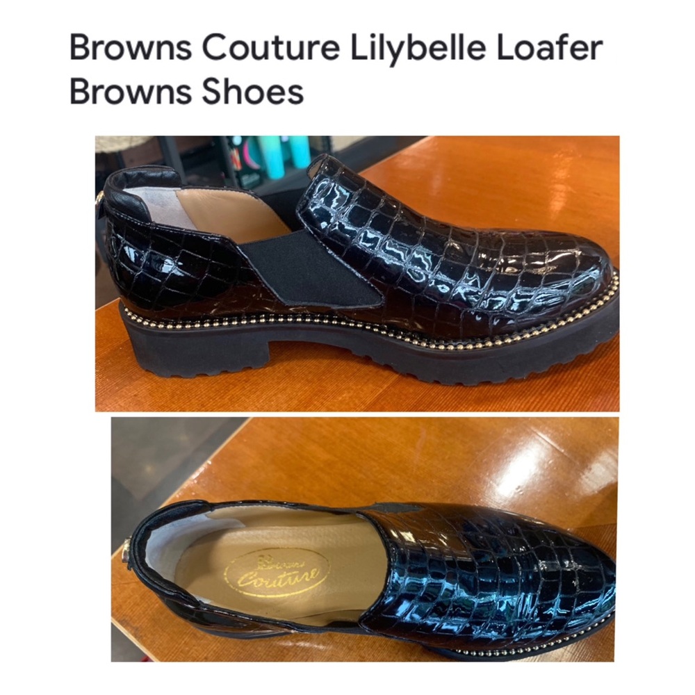 NEW! ⭐️ BROWNS Couture Black LEATHER Loafers ULTRA LIGHT - Picture 1 of 15